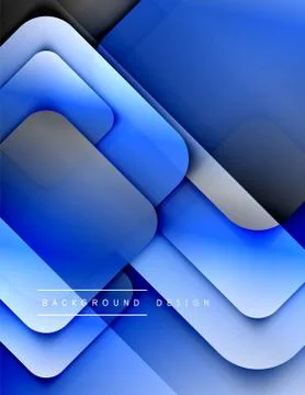 Rounded squares shapes composition geometric abstract background. 3D shadow Illustrazione stock