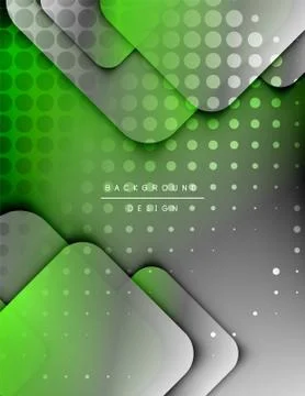 Rounded squares shapes composition geometric abstract background. 3D shadow Stock Illustration