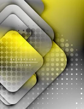 Rounded squares shapes composition geometric abstract background. 3D shadow Illustrazione stock