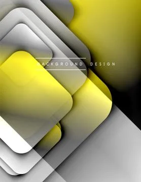 Rounded squares shapes composition geometric abstract background. 3D shadow イラスト素材