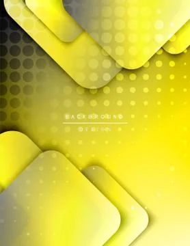 Rounded squares shapes composition geometric abstract background. 3D shadow Stock Illustration