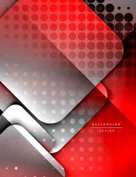 Rounded squares shapes composition geometric abstract background. 3D shadow イラスト素材