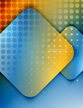 Rounded squares shapes composition geometric abstract background. 3D shadow イラスト素材