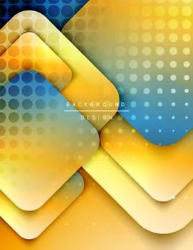 Rounded squares shapes composition geometric abstract background. 3D shadow 스톡 일러스트