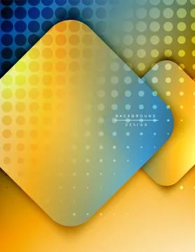 Rounded squares shapes composition geometric abstract background. 3D shadow Stock Illustration