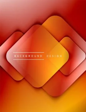Rounded squares shapes composition geometric abstract background. 3D shadow 스톡 일러스트