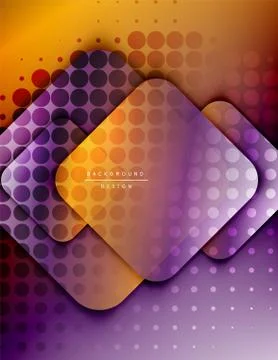 Rounded squares shapes composition geometric abstract background. 3D shadow イラスト素材