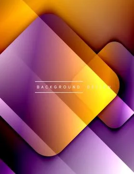 Rounded squares shapes composition geometric abstract background. 3D shadow 스톡 일러스트
