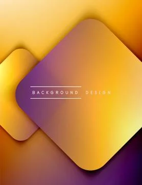 Rounded squares shapes composition geometric abstract background. 3D shadow Stock Illustration