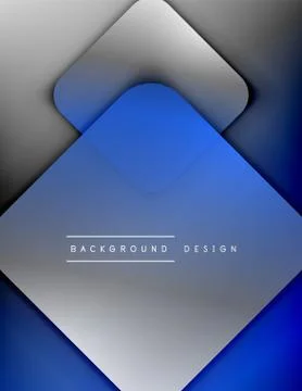 Rounded squares shapes composition geometric abstract background. 3D shadow Stock Illustration