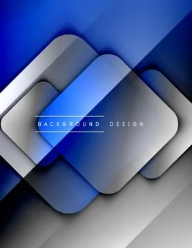 Rounded squares shapes composition geometric abstract background. 3D shadow 스톡 일러스트