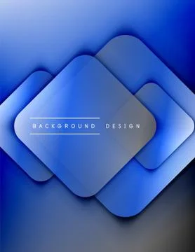Rounded squares shapes composition geometric abstract background. 3D shadow 스톡 일러스트
