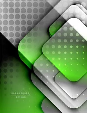 Rounded squares shapes composition geometric abstract background. 3D shadow Stock Illustration