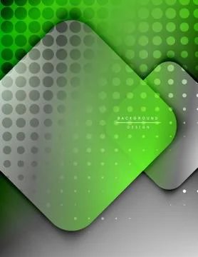 Rounded squares shapes composition geometric abstract background. 3D shadow Stock Illustration