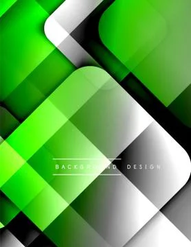 Rounded squares shapes composition geometric abstract background. 3D shadow Stock Illustration