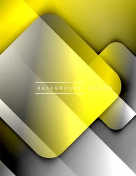 Rounded squares shapes composition geometric abstract background. 3D shadow Illustrazione stock