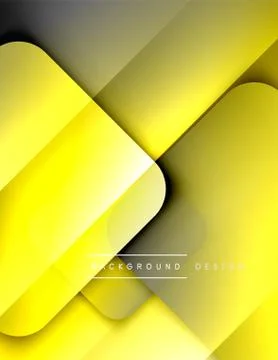 Rounded squares shapes composition geometric abstract background. 3D shadow Stock Illustration