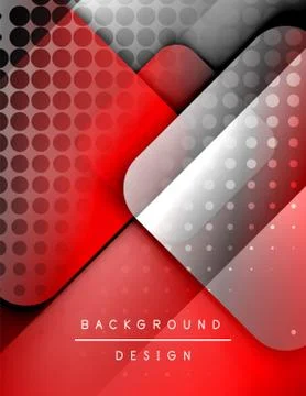 Rounded squares shapes composition geometric abstract background. 3D shadow Stock Illustration