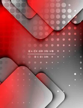 Rounded squares shapes composition geometric abstract background. 3D shadow Illustrazione stock