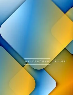 Rounded squares shapes composition geometric abstract background. 3D shadow Illustrazione stock