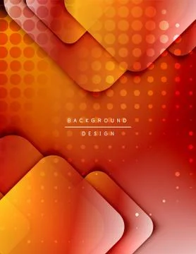 Rounded squares shapes composition geometric abstract background. 3D shadow Stock Illustration