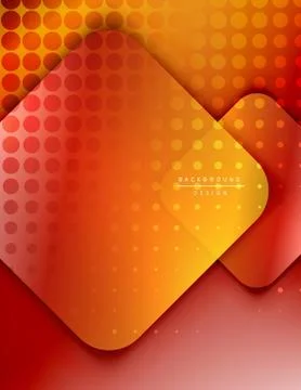 Rounded squares shapes composition geometric abstract background. 3D shadow Illustrazione stock