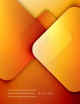 Rounded squares shapes composition geometric abstract background. 3D shadow Stock Illustration