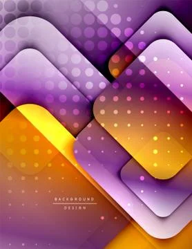 Rounded squares shapes composition geometric abstract background. 3D shadow Illustrazione stock