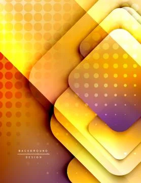 Rounded squares shapes composition geometric abstract background. 3D shadow イラスト素材