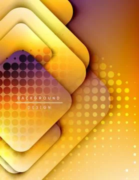 Rounded squares shapes composition geometric abstract background. 3D shadow イラスト素材