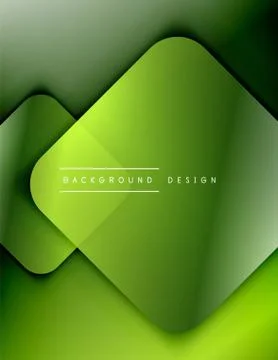 Rounded squares shapes composition geometric abstract background. 3D shadow Stock Illustration