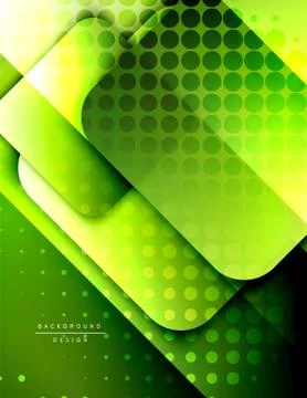 Rounded squares shapes composition geometric abstract background. 3D shadow Stock Illustration