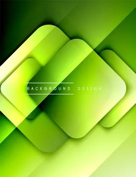 Rounded squares shapes composition geometric abstract background. 3D shadow Stock Illustration