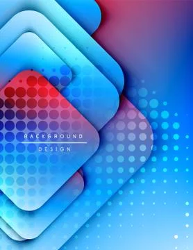 Rounded squares shapes composition geometric abstract background. 3D shadow 스톡 일러스트
