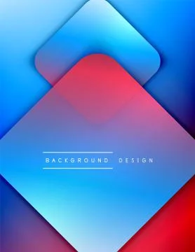Rounded squares shapes composition geometric abstract background. 3D shadow Illustrazione stock