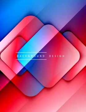 Rounded squares shapes composition geometric abstract background. 3D shadow Illustrazione stock