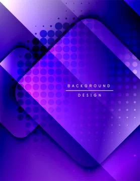Rounded squares shapes composition geometric abstract background. 3D shadow Stock Illustration
