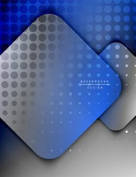 Rounded squares shapes composition geometric abstract background. 3D shadow Stock Illustration