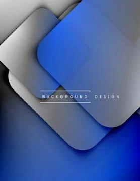 Rounded squares shapes composition geometric abstract background. 3D shadow Illustrazione stock