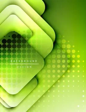 Rounded squares shapes composition geometric abstract background. 3D shadow Stock Illustration