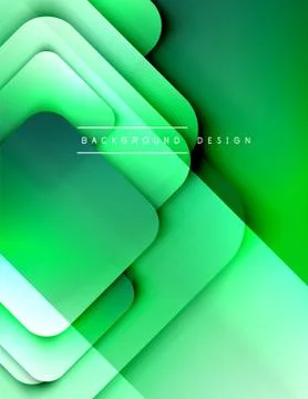 Rounded squares shapes composition geometric abstract background. 3D shadow Stock Illustration