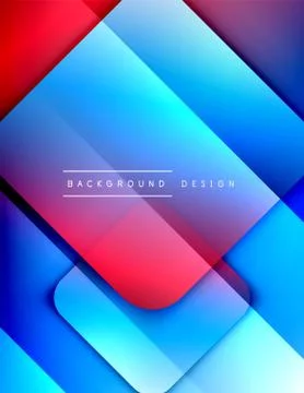 Rounded squares shapes composition geometric abstract background. 3D shadow Illustrazione stock