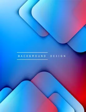 Rounded squares shapes composition geometric abstract background. 3D shadow 스톡 일러스트