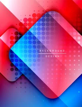 Rounded squares shapes composition geometric abstract background. 3D shadow Stockillustratie
