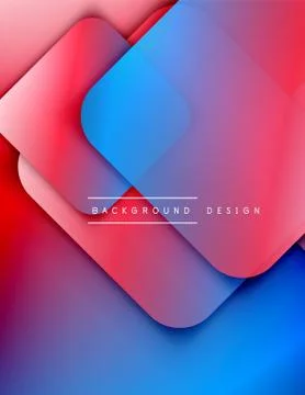 Rounded squares shapes composition geometric abstract background. 3D shadow Illustrazione stock