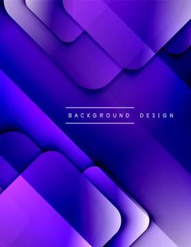 Rounded squares shapes composition geometric abstract background. 3D shadow Stock Illustration
