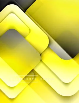 Rounded squares shapes composition geometric abstract background. 3D shadow Stock Illustration
