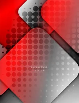 Rounded squares shapes composition geometric abstract background. 3D shadow イラスト素材