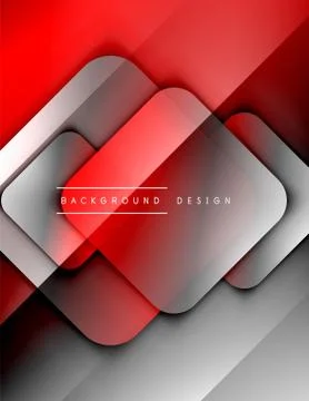 Rounded squares shapes composition geometric abstract background. 3D shadow 스톡 일러스트