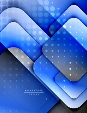Rounded squares shapes composition geometric abstract background. 3D shadow イラスト素材